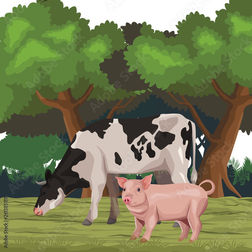 cow with pig