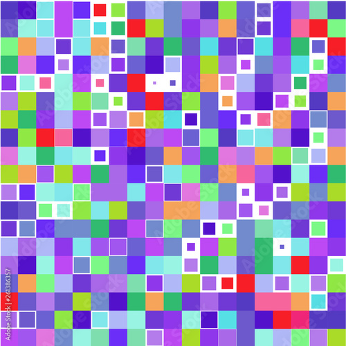 Mosaic of a bright colorful squares on a white background. 