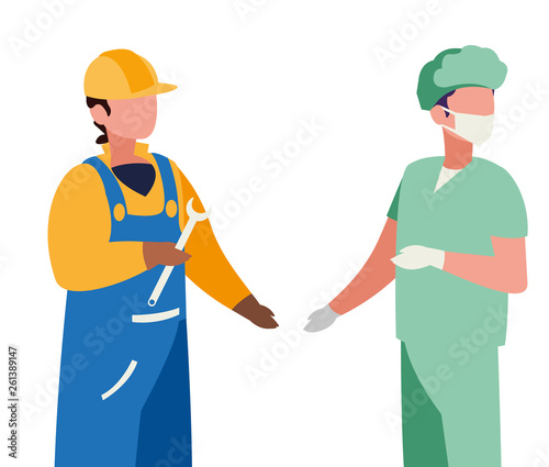 couple of professional workers characters