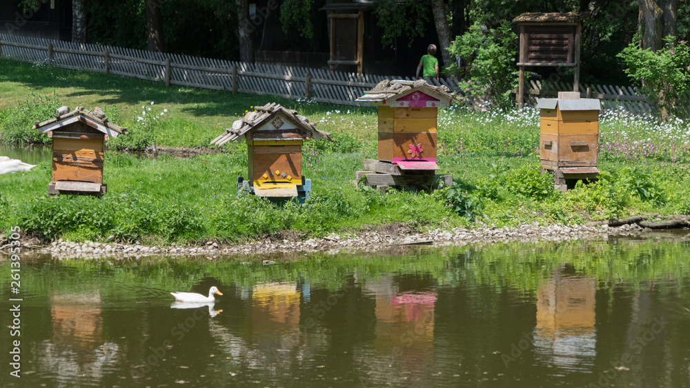 Bienenstöcke / Insektenhotel am Wasser