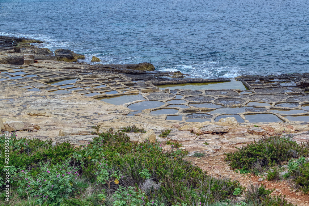 Zonqor Point Salt Pans in Marsascala, Malta