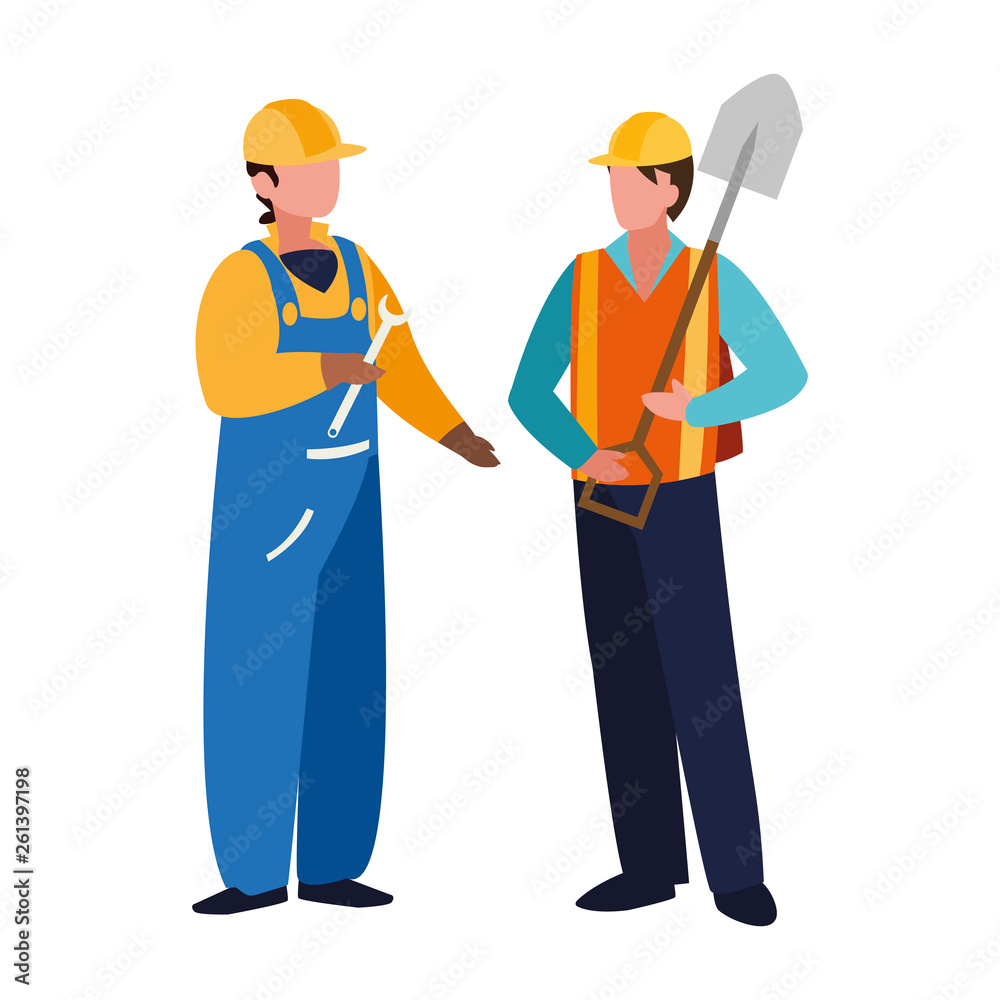 couple of professional workers characters couple of professional workers characters