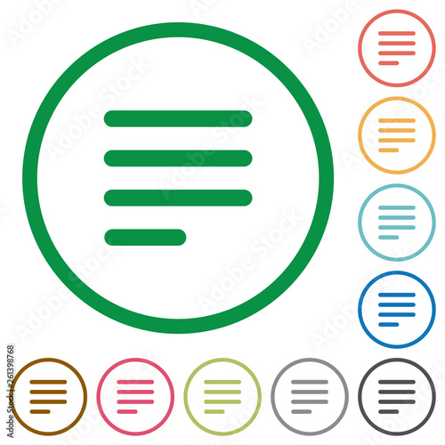 Text align justify last row left flat icons with outlines