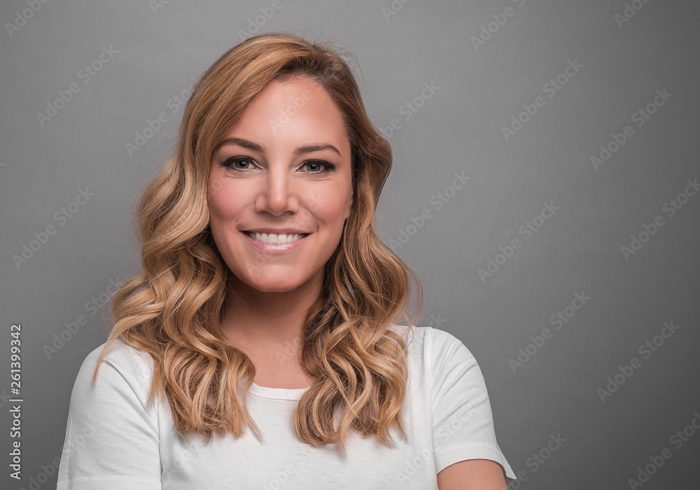 Beautiful blonde is smiling. Beautiful blonde is smiling.