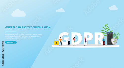 gdpr general data protection regulation concept for website template banner space - vector photo