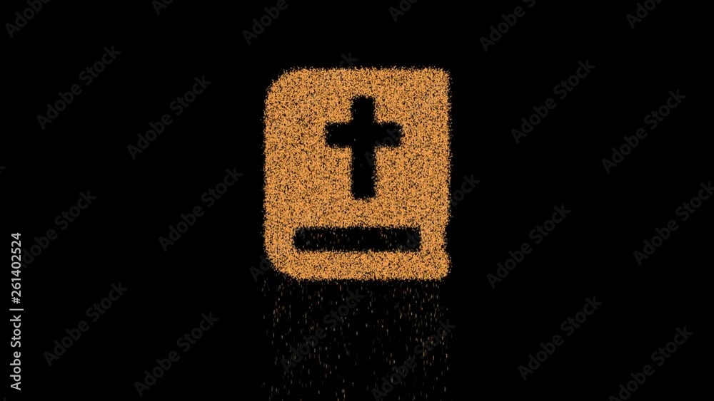 Symbol bible appears from crumbling sand. Then crumbles down. Alpha ...