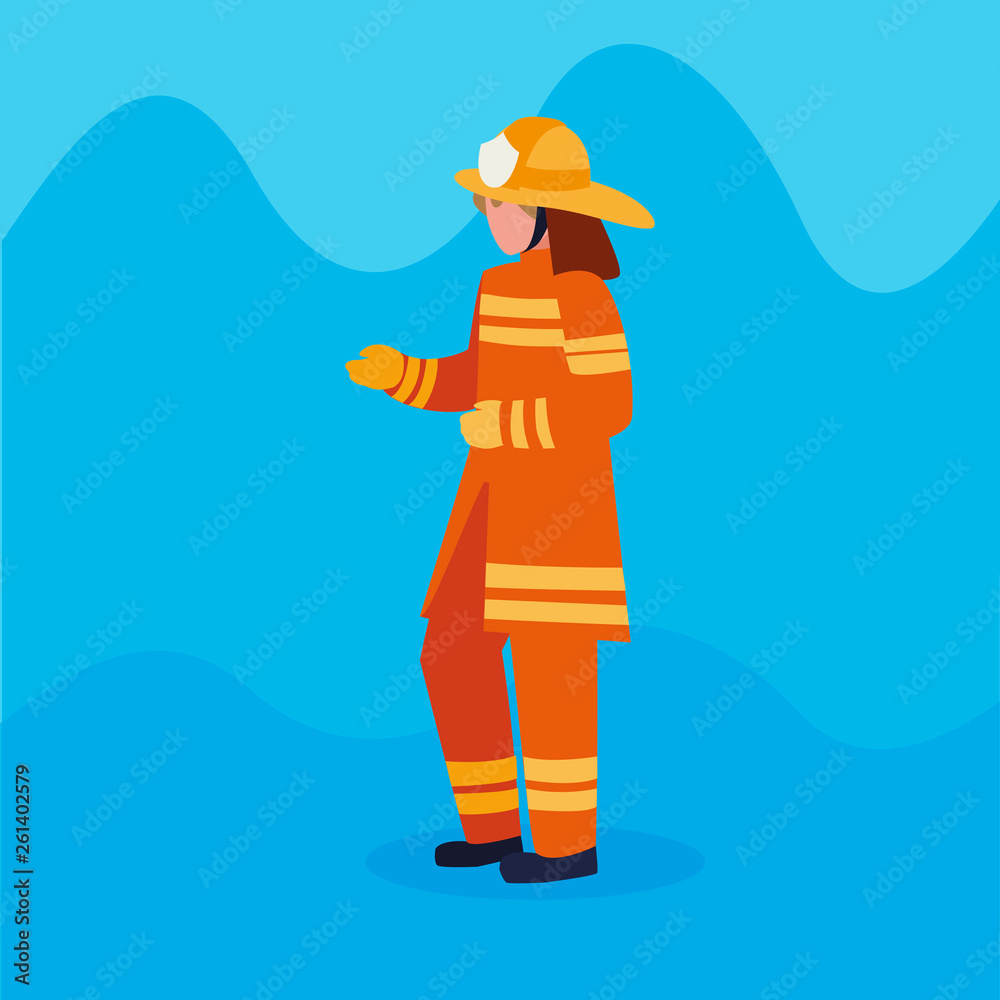 firefighter worker avatar character