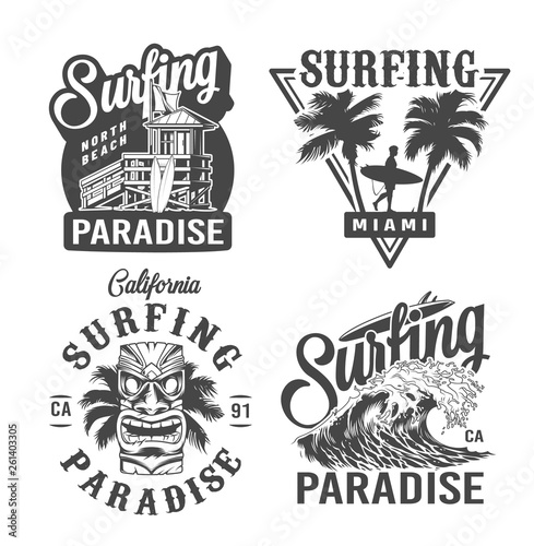 Vintage surfing time prints