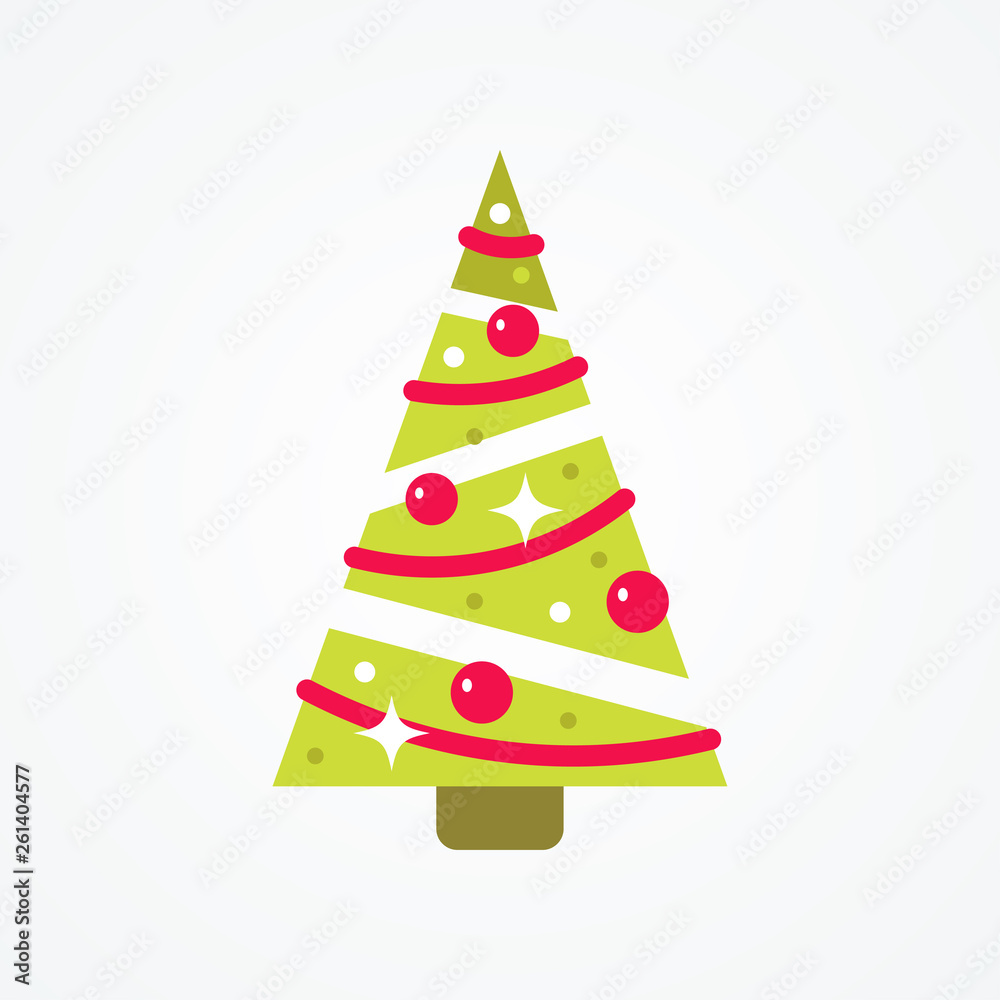 Vector simple Christmas tree in flat style Vector simple Christmas tree in flat style