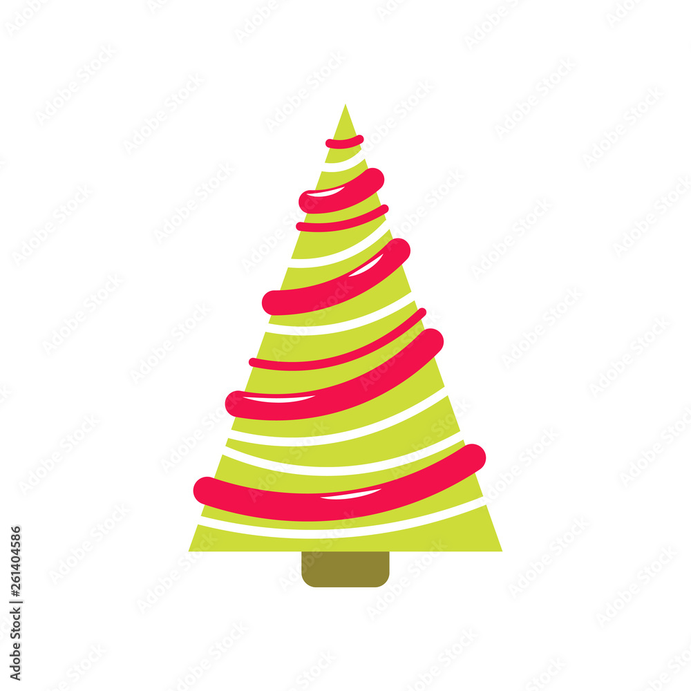 Vector simple Christmas tree in flat style Vector simple Christmas tree in flat style