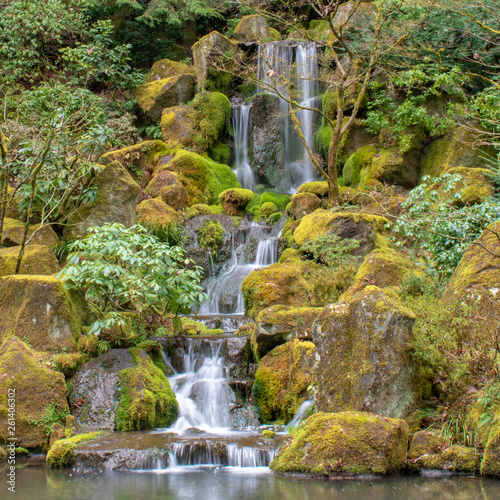 Japanese waterfall in the forest