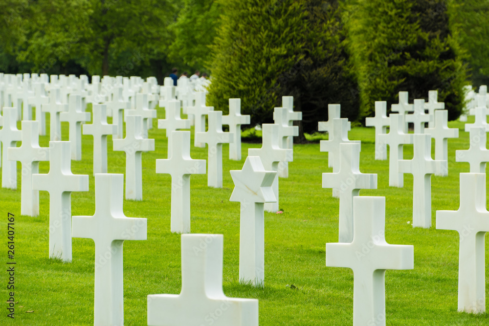 The Normandy American Cemetery and Memorial honors American troops who died in Europe during World War II.