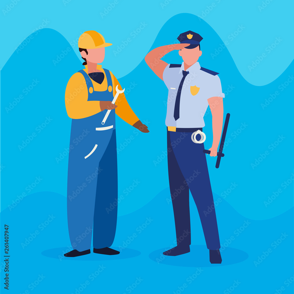couple of professional workers characters couple of professional workers characters