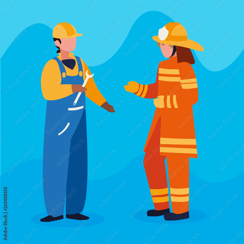 couple of professional workers characters couple of professional workers characters