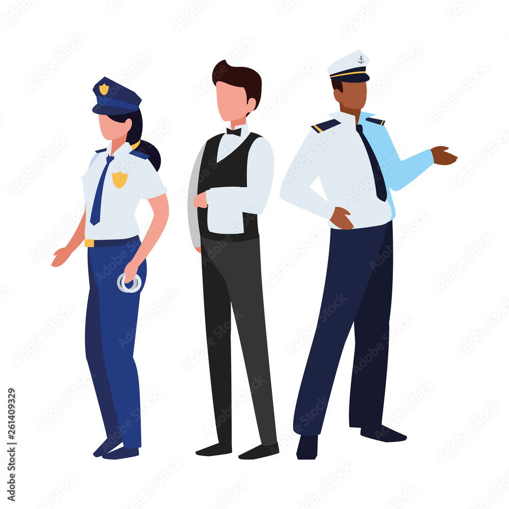 group of professional workers characters group of professional workers characters