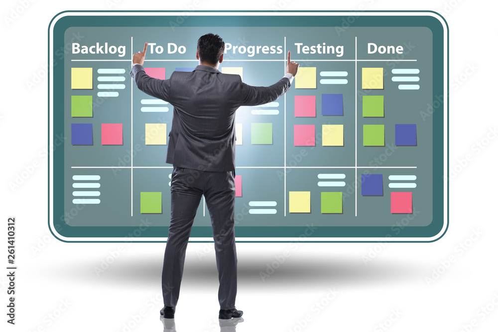 Businessman in agile methods concept Businessman in agile methods concept