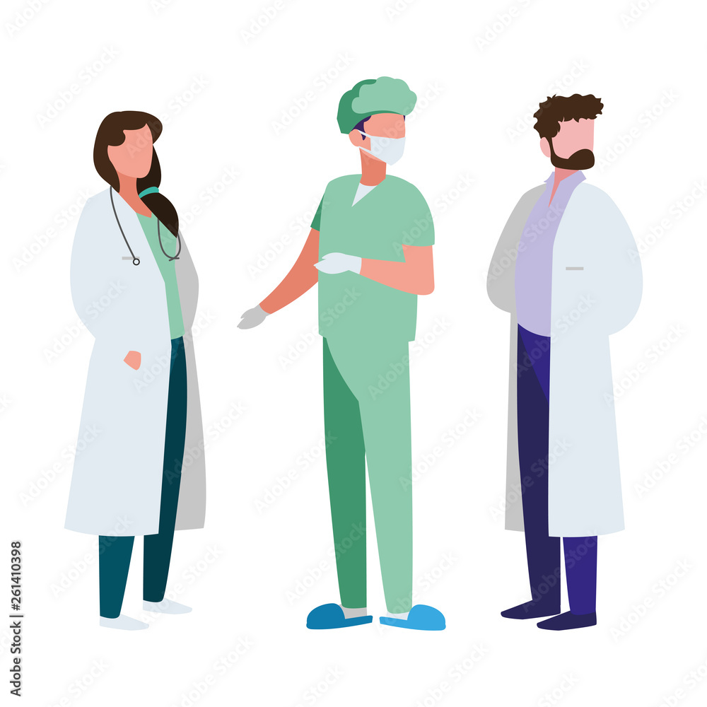 group of professional workers characters group of professional workers characters