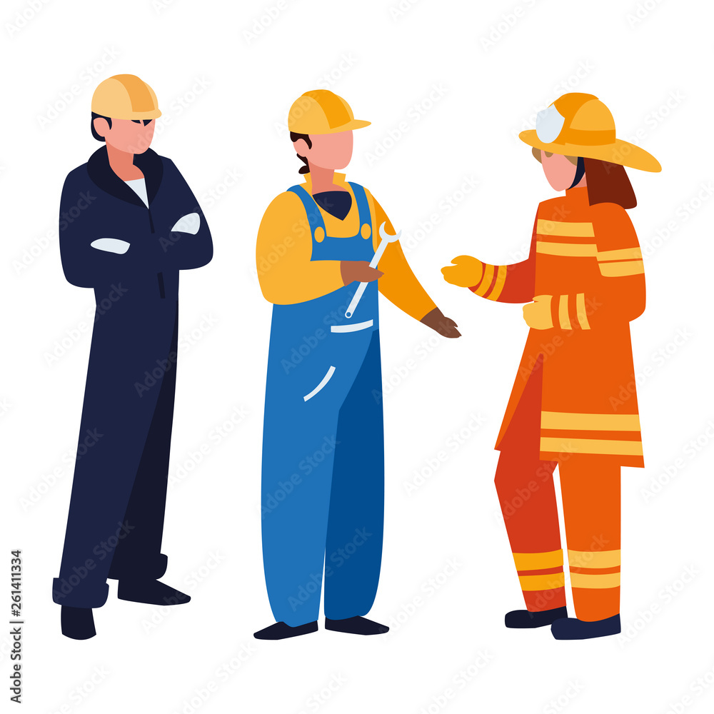 group of professional workers characters group of professional workers characters