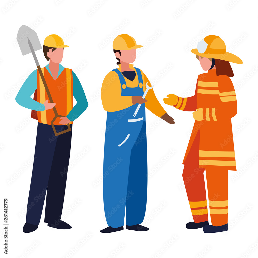 group of professional workers characters group of professional workers characters