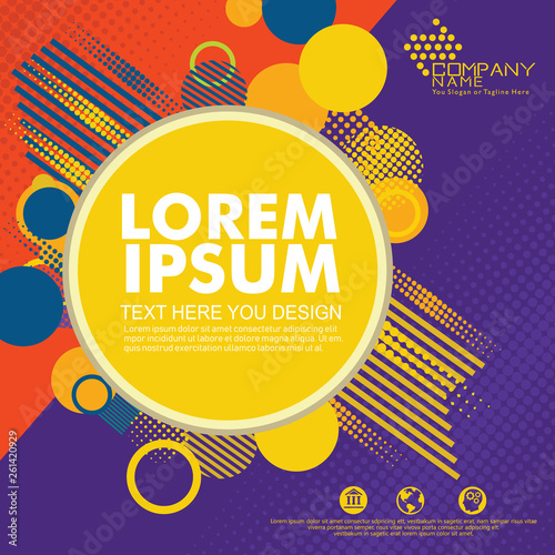 Abstract design background template with halftone style. Use for modern design, cover decorated, brochure, flayer and card promotion and banner web