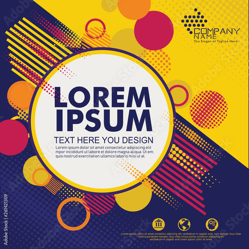 Abstract design background template with halftone style. Use for modern design, cover decorated, brochure, flayer and card promotion and banner web