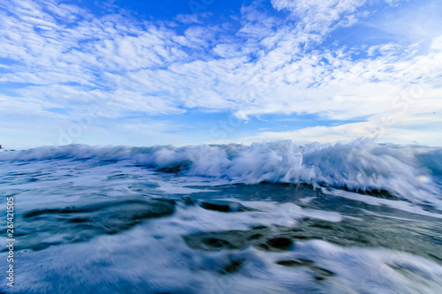 wave on the sea near beach for natural background