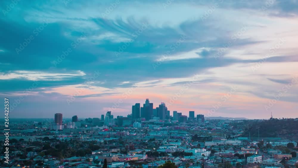 4K Stunning Cinematic Time-Lapse of the absolutely spectacular red bloody sunset over Los Angeles Downtown skyline 4K Stunning Cinematic Time-Lapse of the absolutely spectacular red bloody sunset over Los Angeles Downtown skyline
