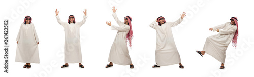 Canvas Print Happy arab man isolated on white