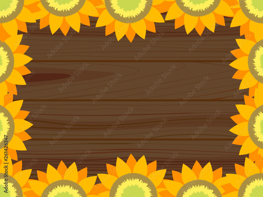 ひまわりのベクターイラスト枠 Stock Vector Adobe Stock