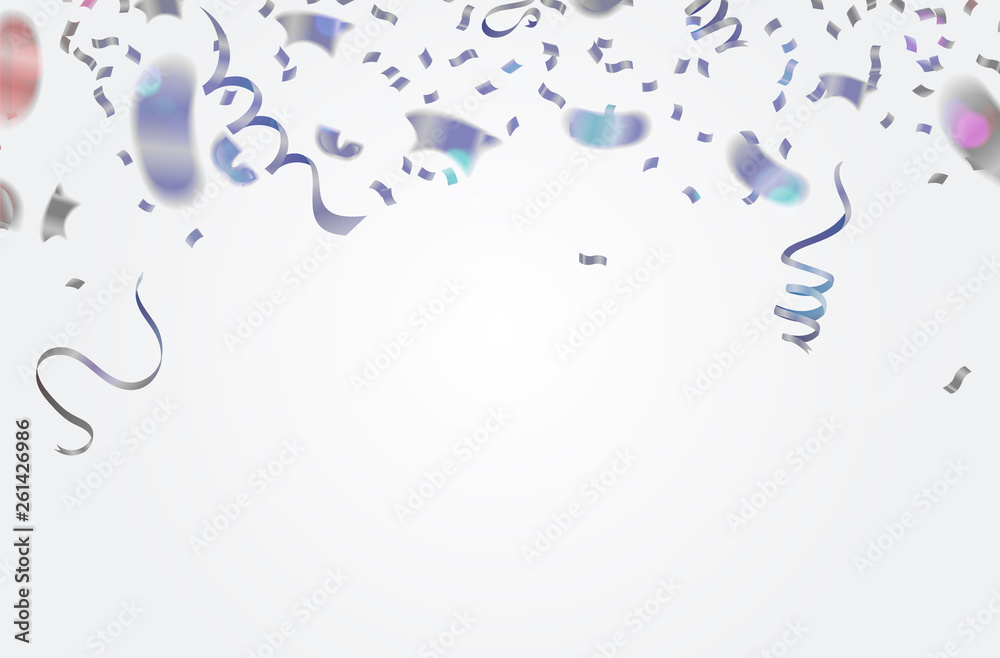 Abstract Colorful confetti Celebration carnival ribbons. Gold foil confetti and balloons. luxury greeting rich card. Happy birthday vector Abstract Colorful confetti Celebration carnival ribbons. Gold foil confetti and balloons. luxury greeting rich card. Happy birthday vector