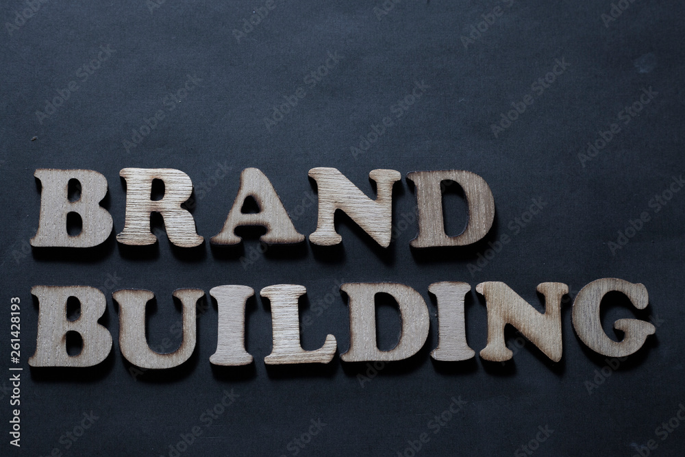 Obraz premium Brand Building. Business Marketing Words Typography Concept