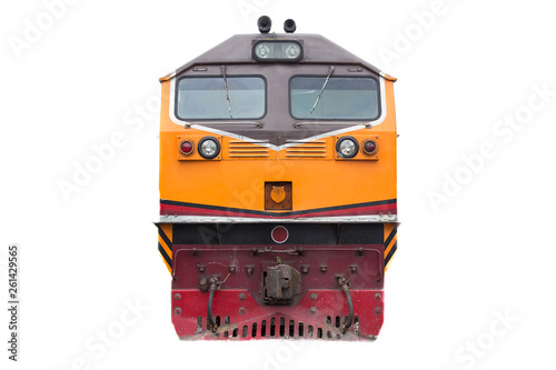 Locomotive on white background