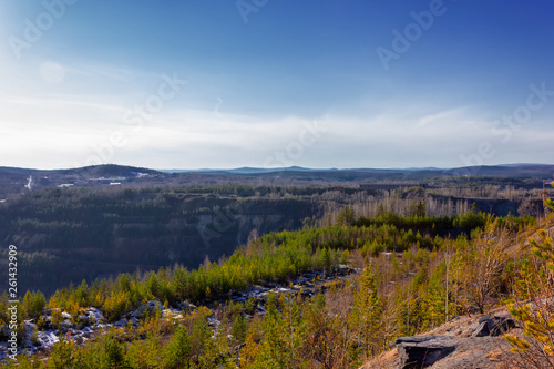 View of the quarry and the old mine from the observation platform