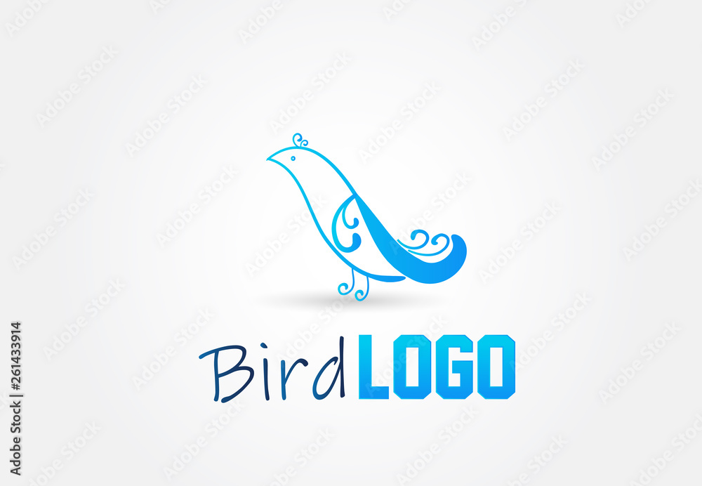 Blue bird logo vector design Stock Vector | Adobe Stock