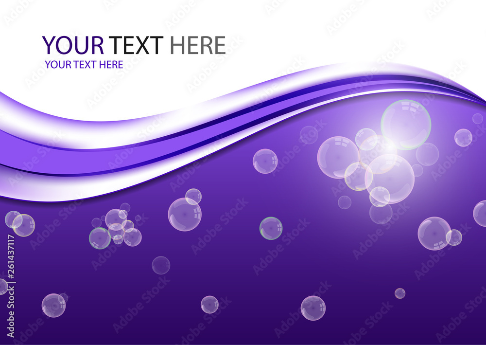 Abstract background with waves of water and floating bubbles. - Vector graphics Abstract background with waves of water and floating bubbles. - Vector graphics