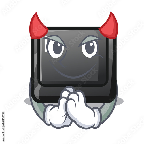 Devil button E in the mascot shape