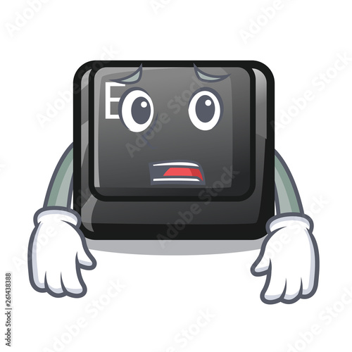 Afraid button E in the mascot shape