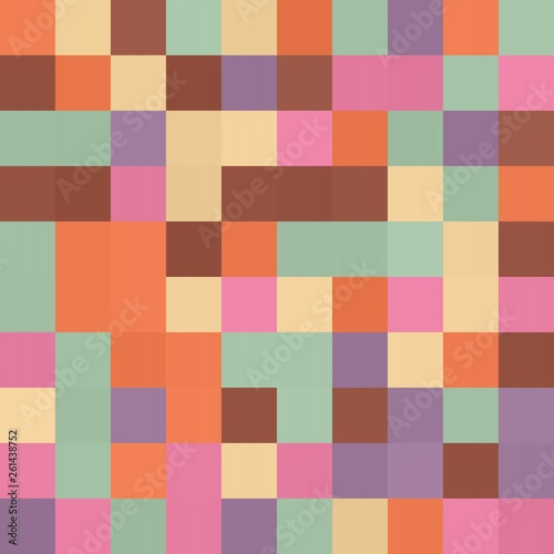 abstract colorful seamless geometric texture background with 100 rectangular squares in mosaic pattern. can be used for clothes fabric garment fashion graphic or concept design.