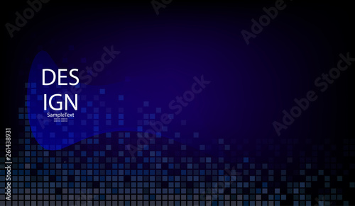 Abstract blue geometric background with mosaic of squares.