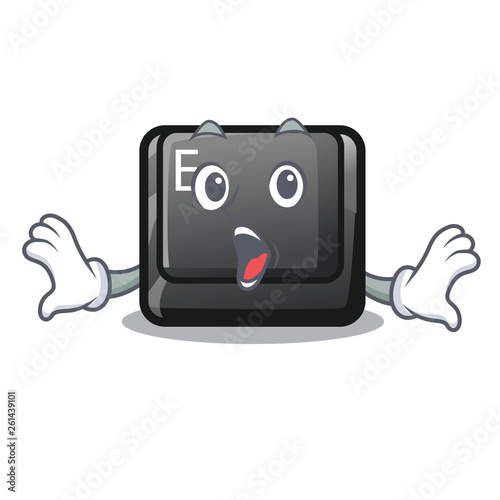 Surprised button E in the mascot shape