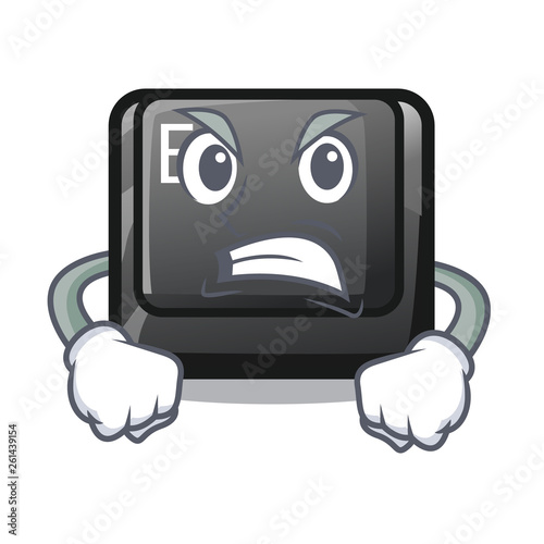 Angry button E in the mascot shape