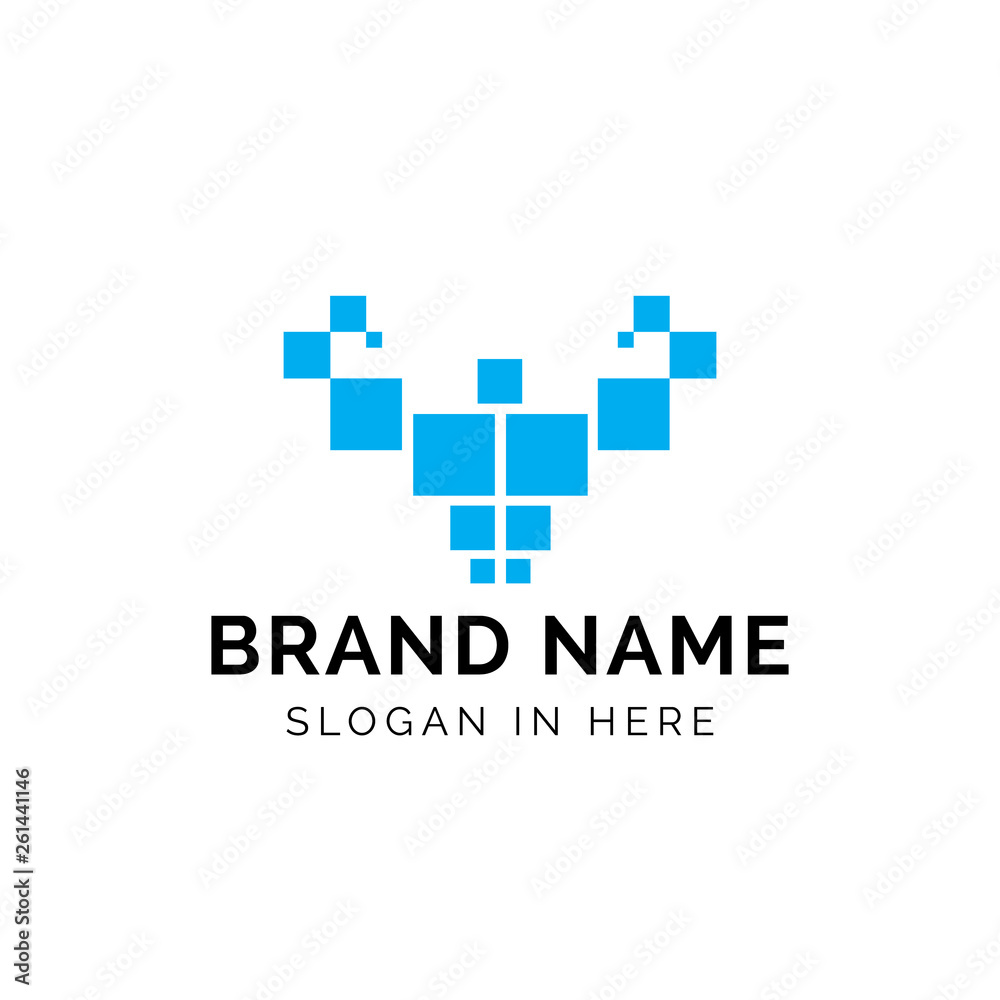 digital gym logo template design digital gym logo template design