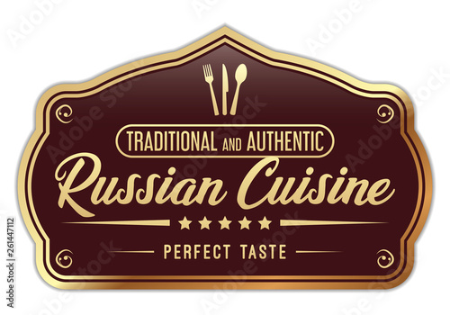 Russian Cuisine Label