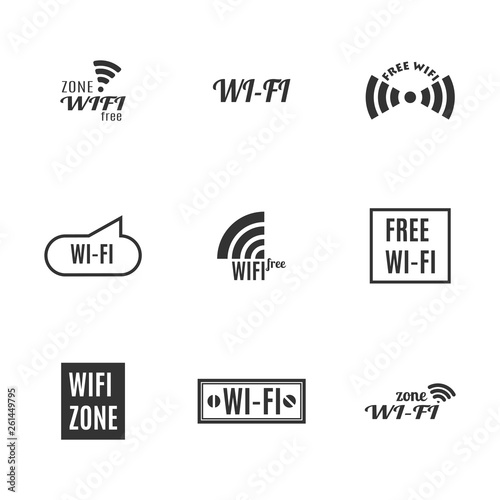 Set of wireless icons, vector illustration.