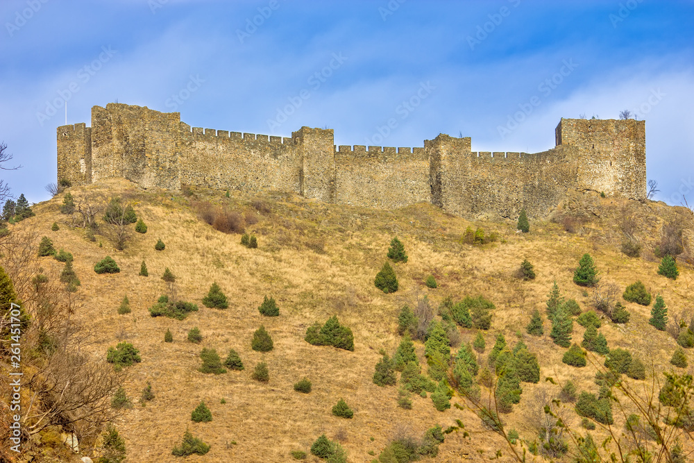 Medieval fortress Maglic on mountain cliff, Serbia