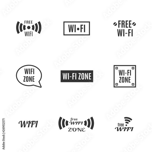 Set of wireless icons, vector illustration.