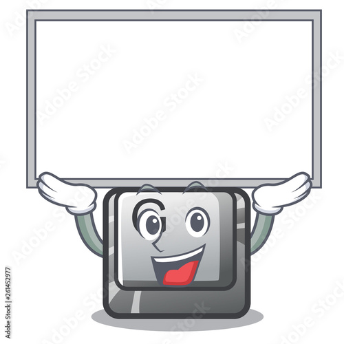 Up board button G isolated in the cartoon