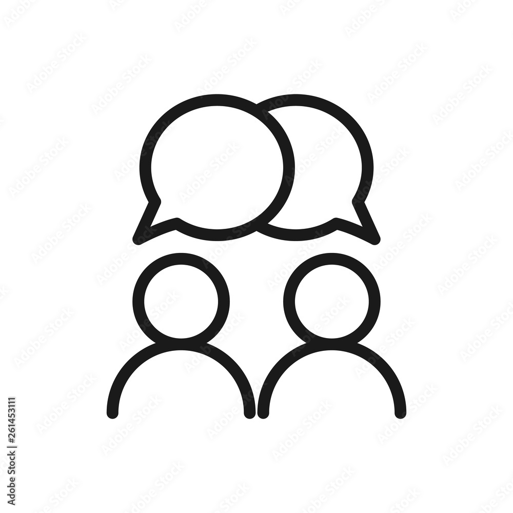 Chat icon illustration. Chat between two users. Collaboration icon. Speech bubble illustration Chat icon illustration. Chat between two users. Collaboration icon. Speech bubble illustration