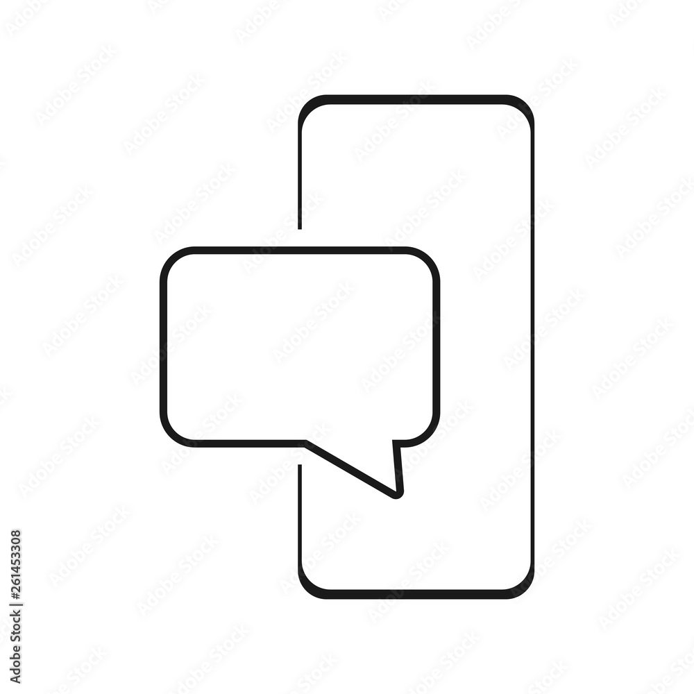 New message symbol on smartphone. Phone Message icon in trendy flat style isolated on white background. Sms symbol for your web site design, logo, app, UI. New message symbol on smartphone. Phone Message icon in trendy flat style isolated on white background. Sms symbol for your web site design, logo, app, UI.