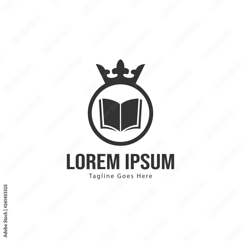 Book logo template design. minimalist book logo with modern frame Book logo template design. minimalist book logo with modern frame